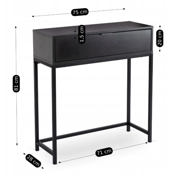 Toaletný stolík PETRA, čierny