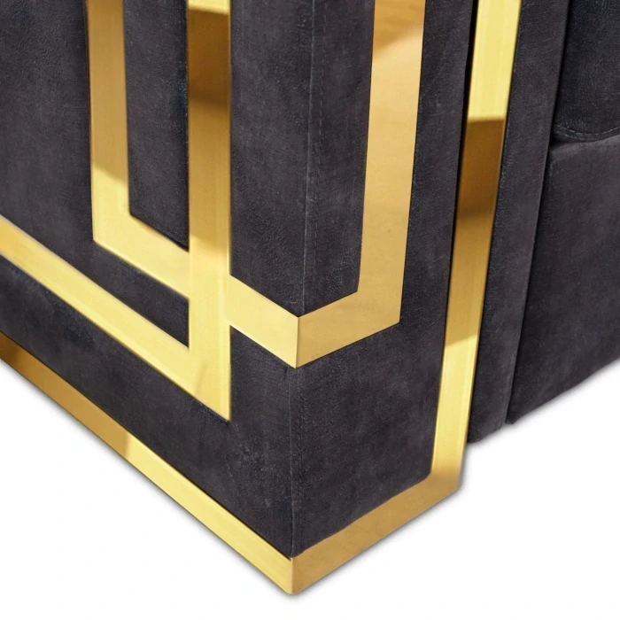 Dvojmiestna pohovka PALLAZO 2S čierna/zlatá