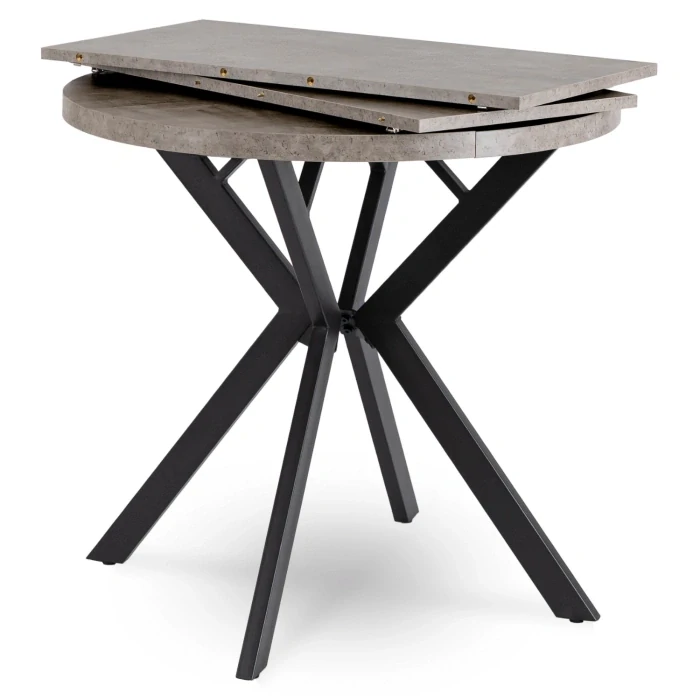 Stôl DORIAN 80-160 cm Betón/Čierna