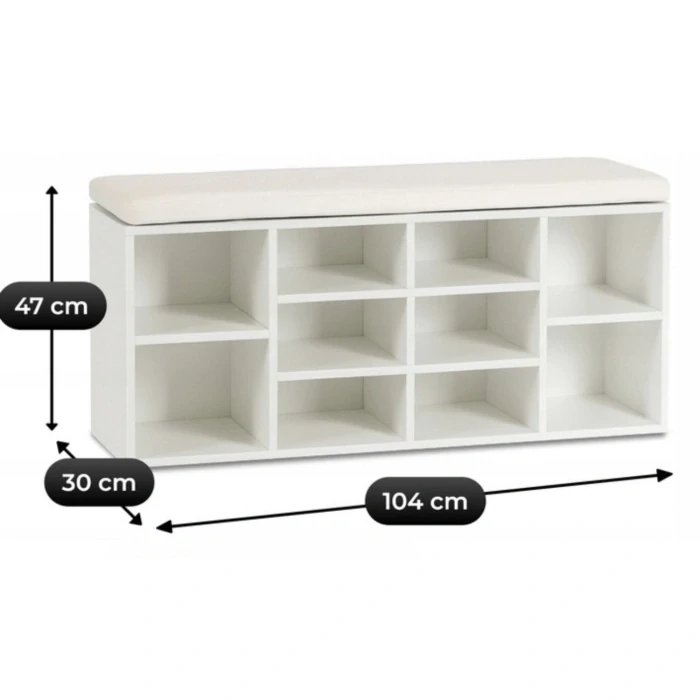 Botník AXEL 104 cm, biely