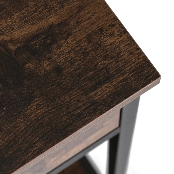 Konzolový stolík EVERLY 100 cm, rustikálny dub/čierny