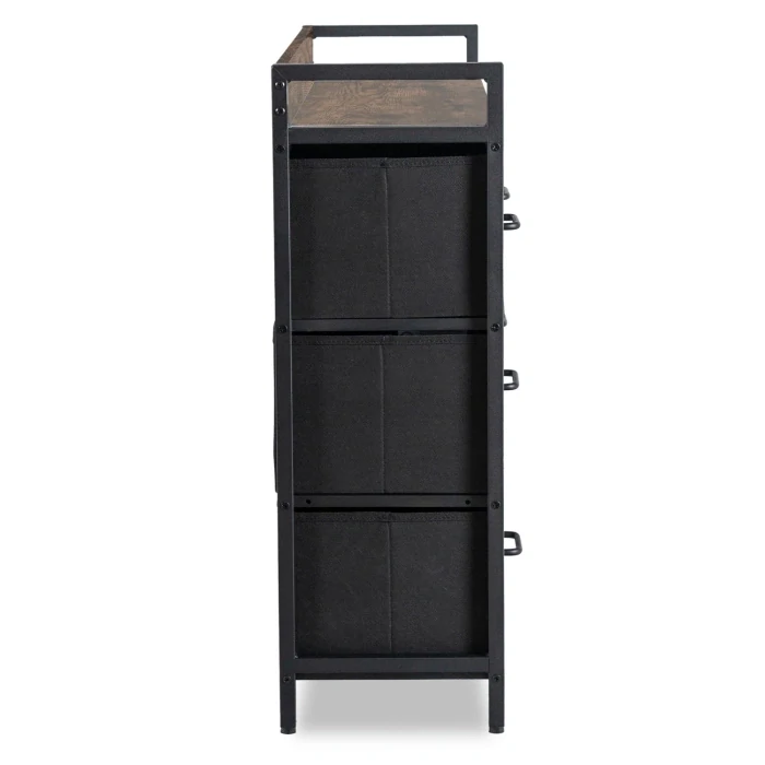 Komoda HUDSON 98 cm, rustikálny dub/čierna
