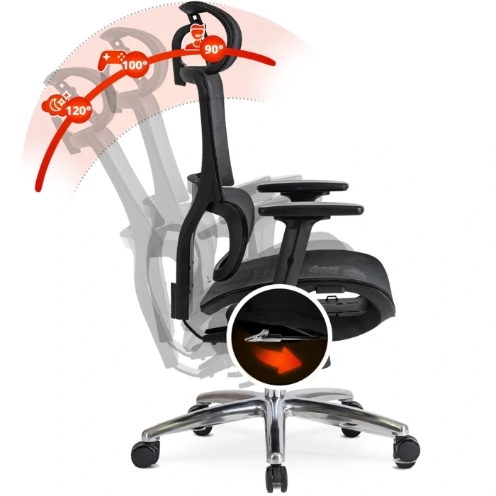 Ergonomická otočná stolička ROYAL, čierna