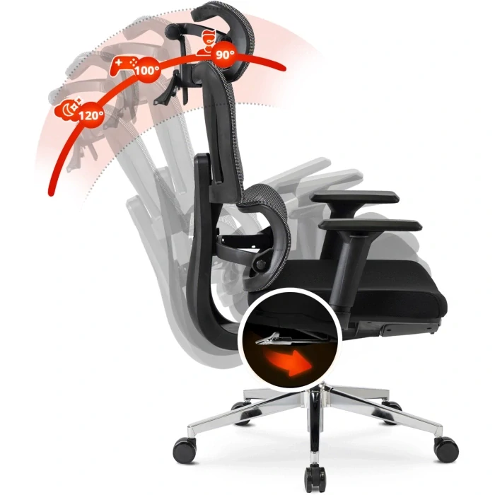 Ergonomická otočná stolička DELSIN, čierna
