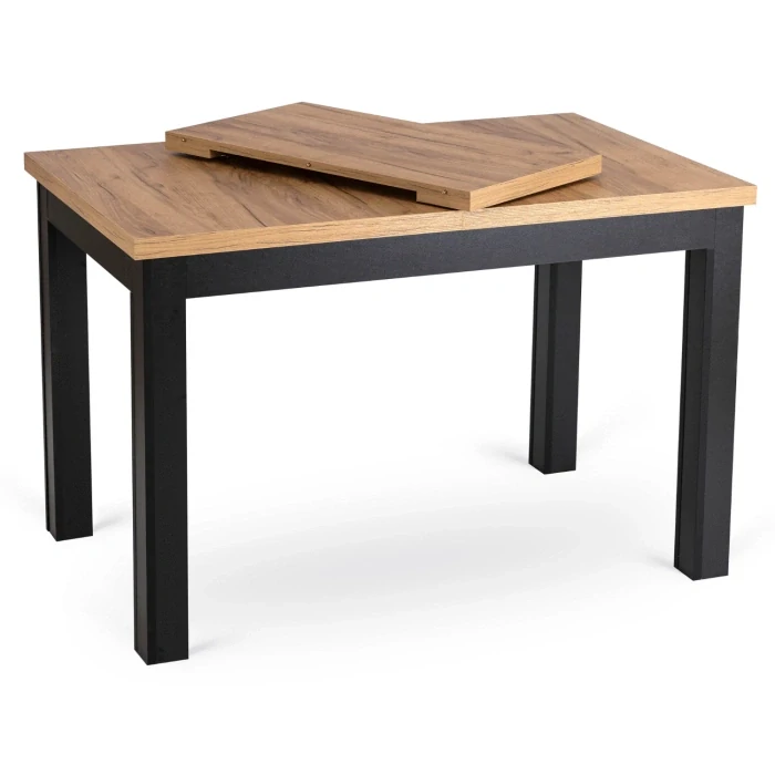 Stôl SKUBI 120-160 cm, Dub Craft/čierna