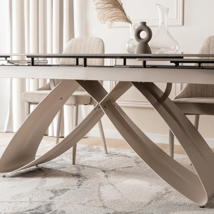 Stôl LUIGI  160-240 cm, sivý mramor/kašmír