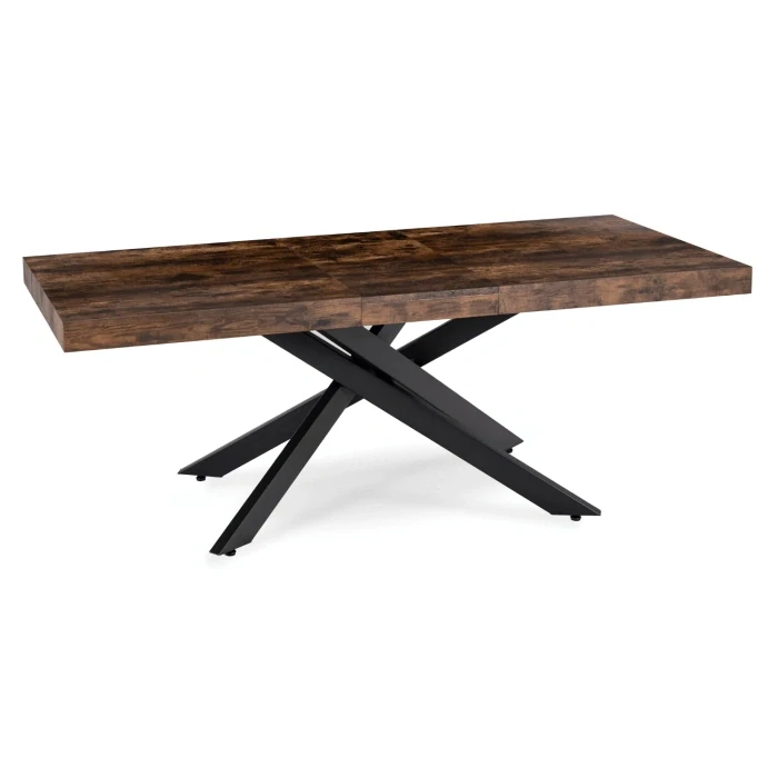 Stôl HAMPTON 160-240 cm, rustikálny dub/čierna