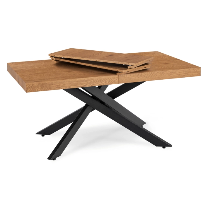 Stôl HAMPTON 160-240 cm, zlatý dub/čierna