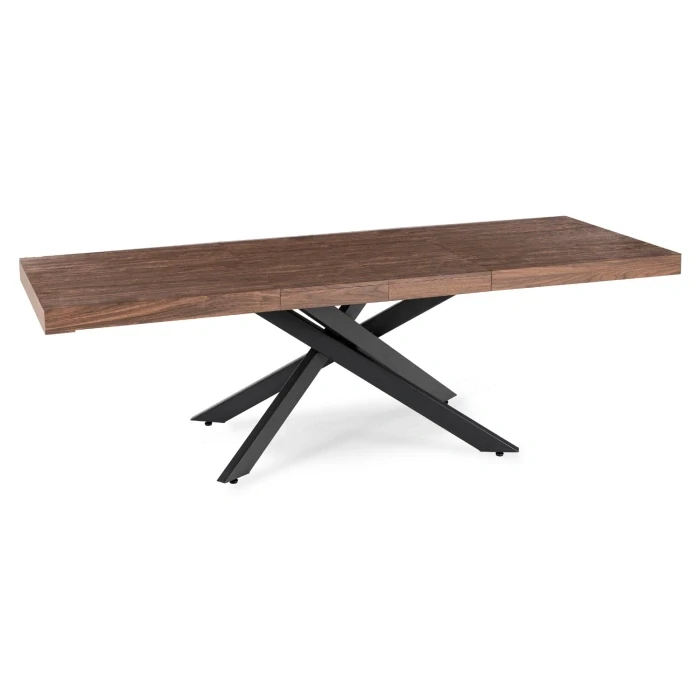 Stôl HAMPTON 160-240 cm, orech/čierna