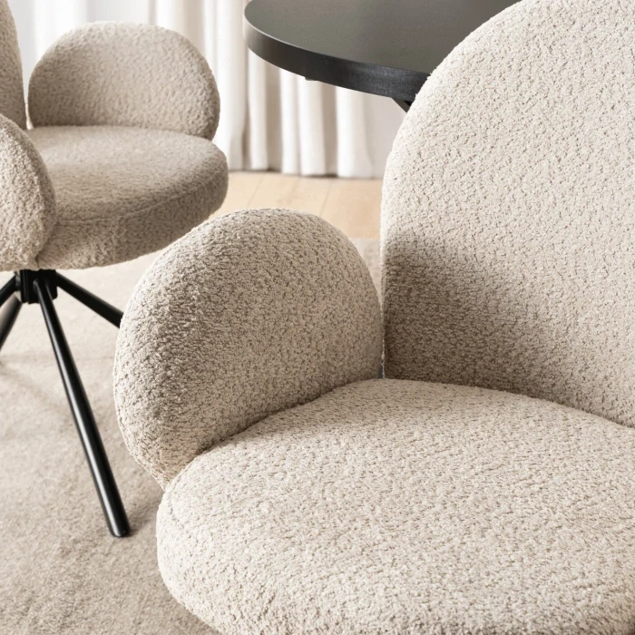 Otočná stolička MUSSO, béžová, boucle