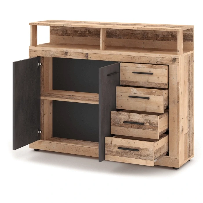 Komoda BLAGO MIDI A 119,6 cm, dub/čierna