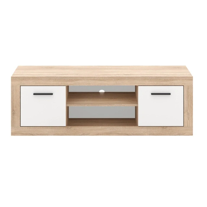 TV skrinka BLAGO 140 cm, dub sonoma/biela