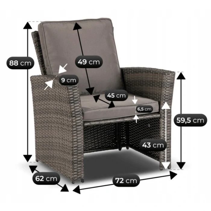 Záhradný nábytok DELGADO, sivý