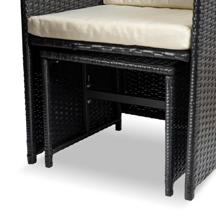 Záhradný nábytok BONITO, čierna/krémová