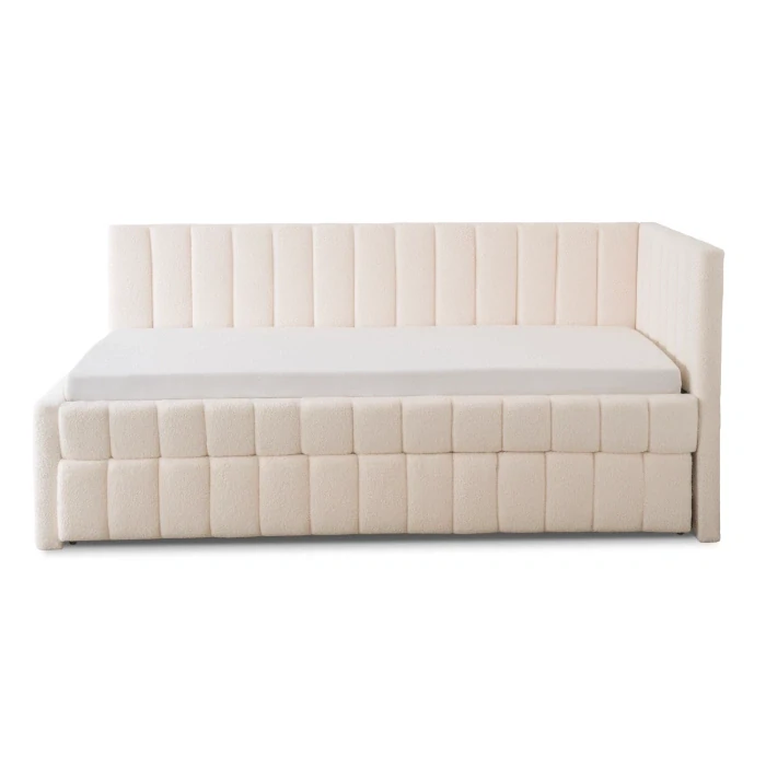 Posteľ VILLEMO 90x200, krémová Boucle