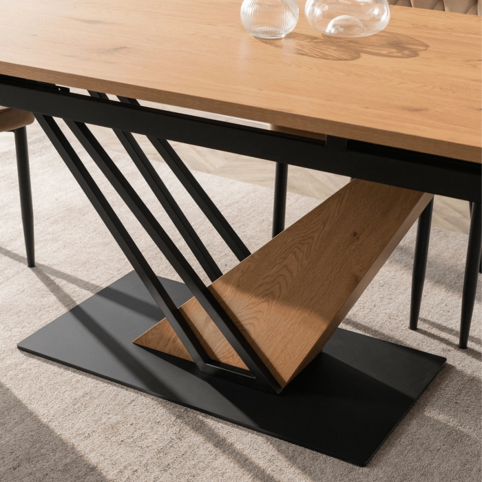 Stôl REX 160-220 cm, dub/čierna