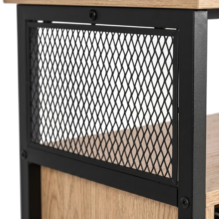 Komoda ARLO 100 cm s policami dub/čierna