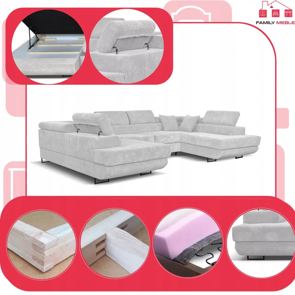 Účko -veľká sedačka Manchester sivá 1