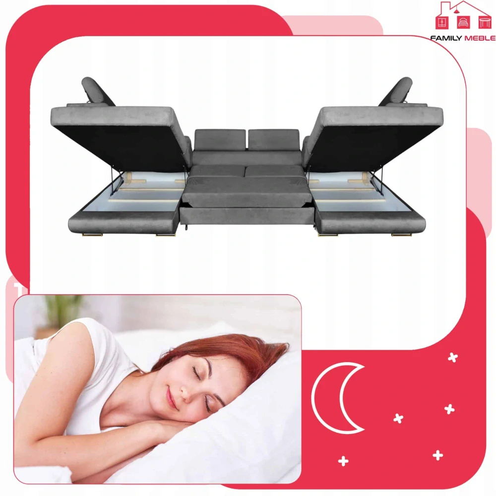 Účko -veľká sedačka Bosso sivá z kolekcie Manchester 