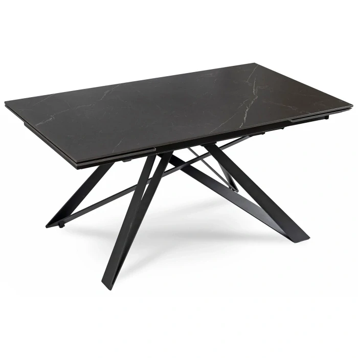 Stôl MAXIME 160-240 cm, keramický, čierny mramor