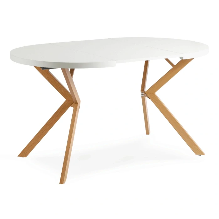 LUGO Stôl 90-190 cm Biely/Zlatý dub