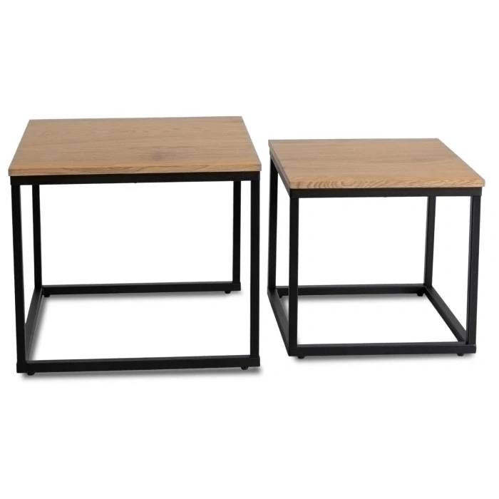 Súprava stolíkov CARMI, zlatý dub/čierna