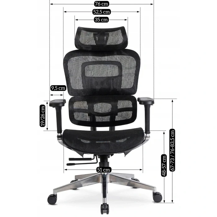 Ergonomická otočná stolička NINO, čierna