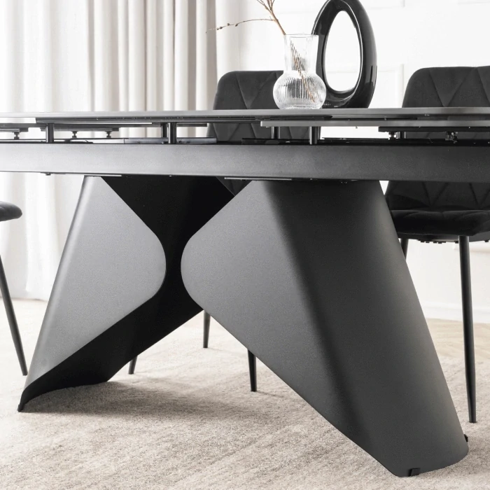 Rozkladací stôl VERONA 160-240 cm čierny mramor/čierna