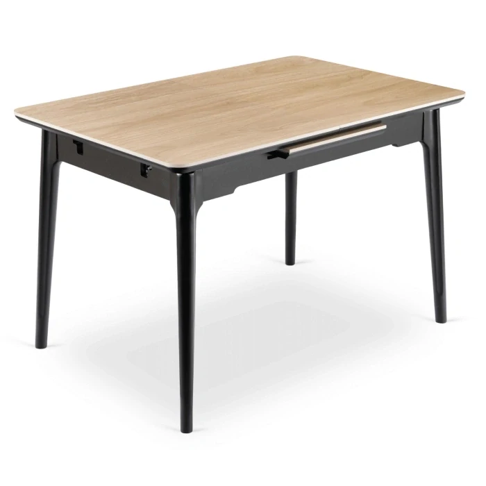 Keramický stôl SAMER 138-178 cm, dub/čierna