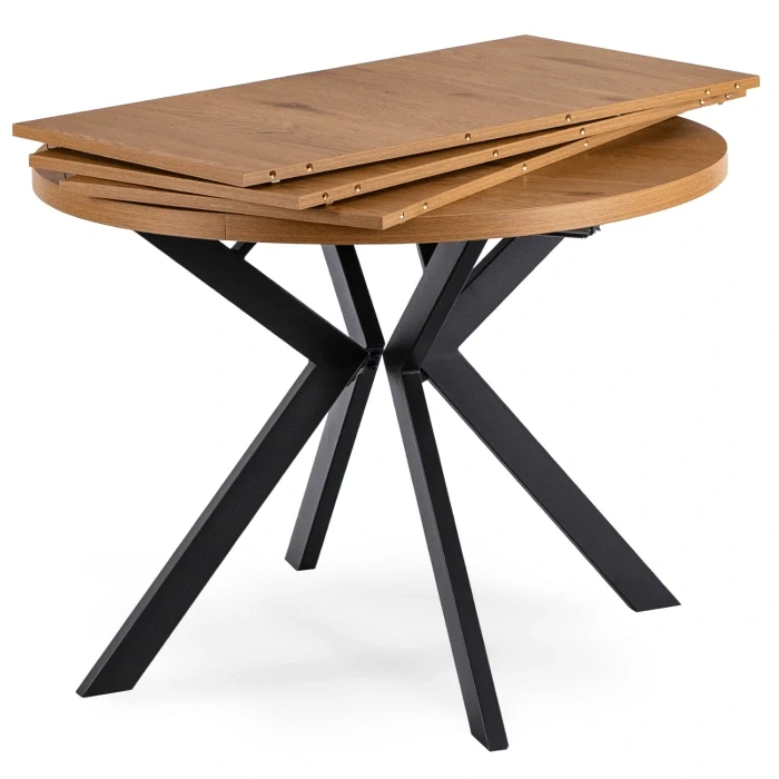 Stôł LUKAS 100-250 cm, zlatý dub/čierna