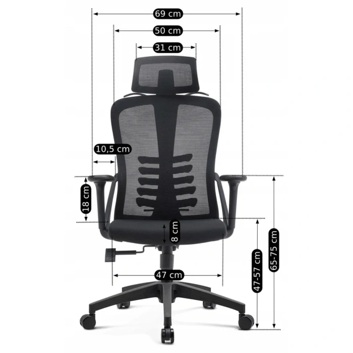 Ergonomická otočná stolička JULIET čierna