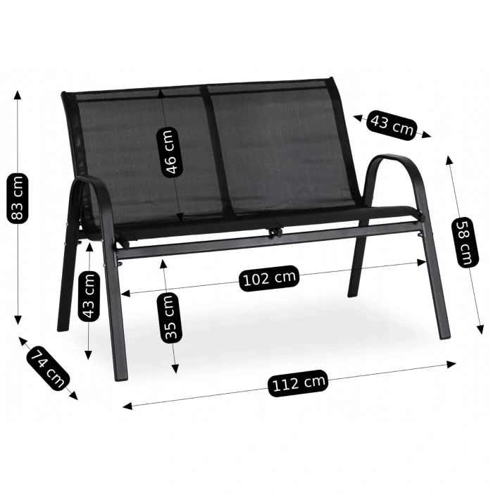 Záhradný nábytok MINNESOTA, čierna