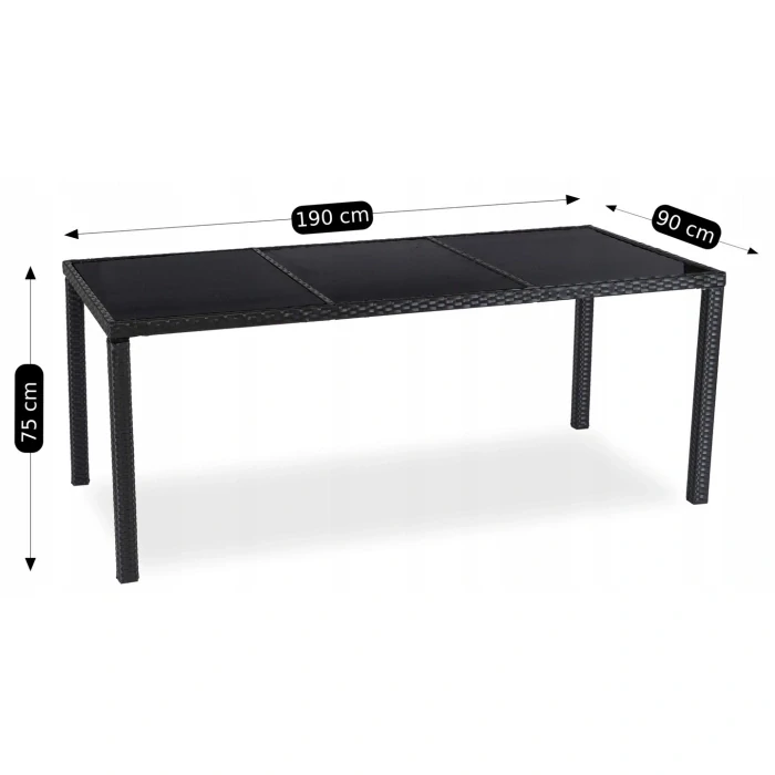 Záhradný nábytok POMONA, čierna/béžová