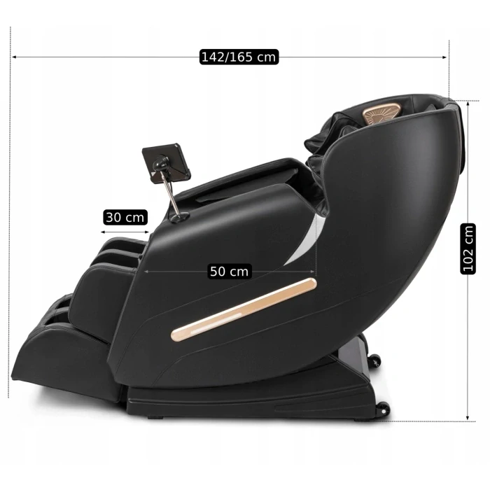 Masážne kreslo VX MAX, čierna ekokoža, anglické menu