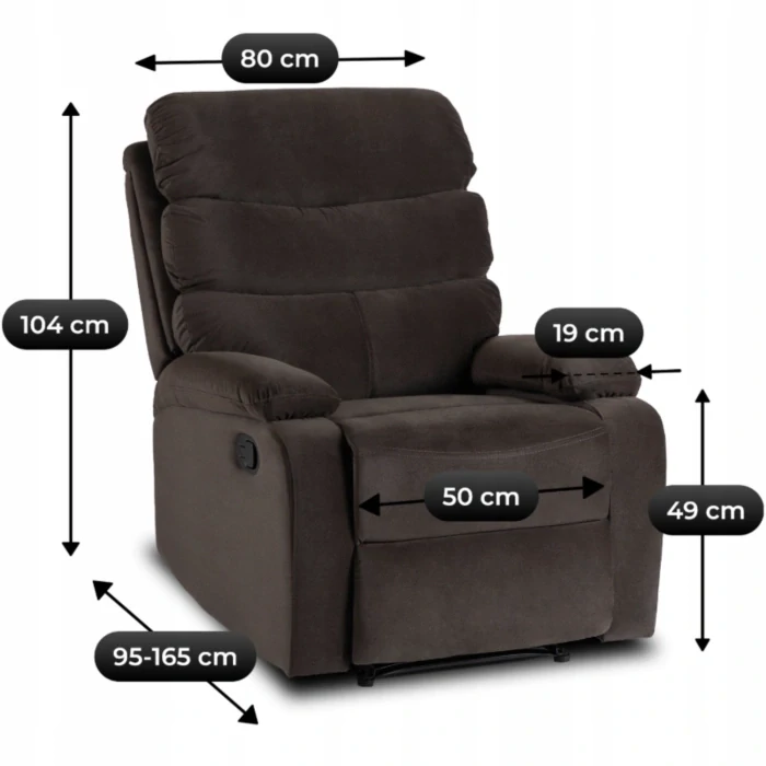 Rozkladacie kreslo KOBE, hnedé