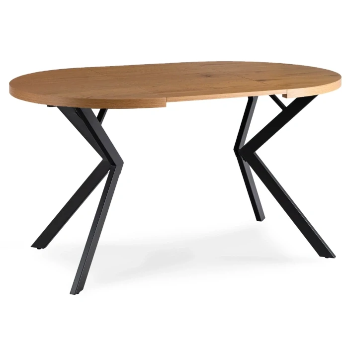 Stôl LUGO 90-190 cm, zlatý dub/čierna