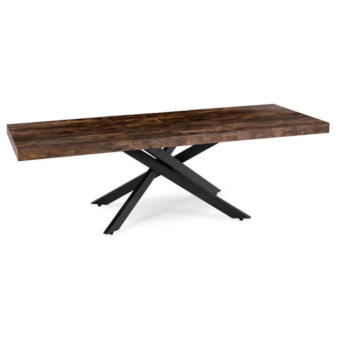 Stôl HAMPTON 160-240 cm, rustikálny dub/čierna