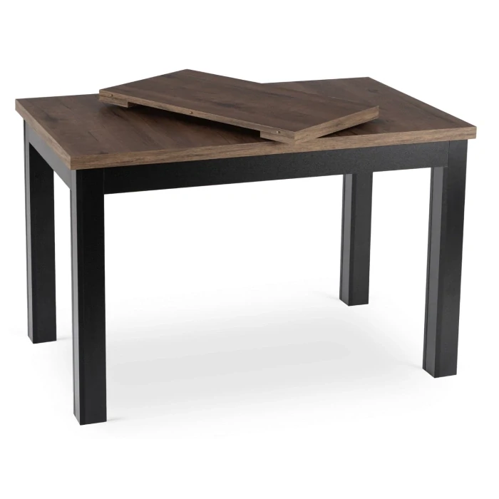 Stôl SKUBI 120-160 cm orech/čierna