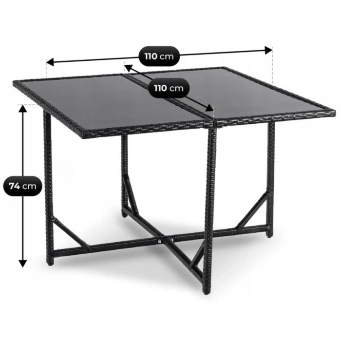 Záhradný nábytok BONITO, čierna/krémová