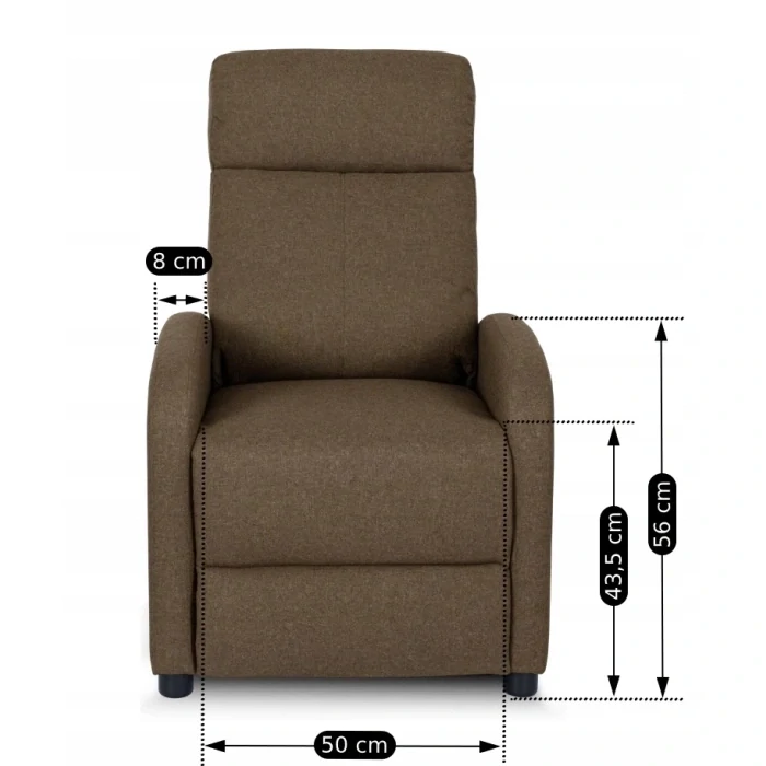 Polohovacie kreslo DANNY, hnedé