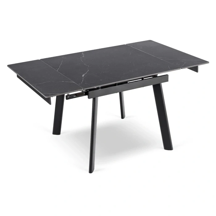 Keramický rozkladací stôl LARES 90-150 cm, čierny mramor/čierna