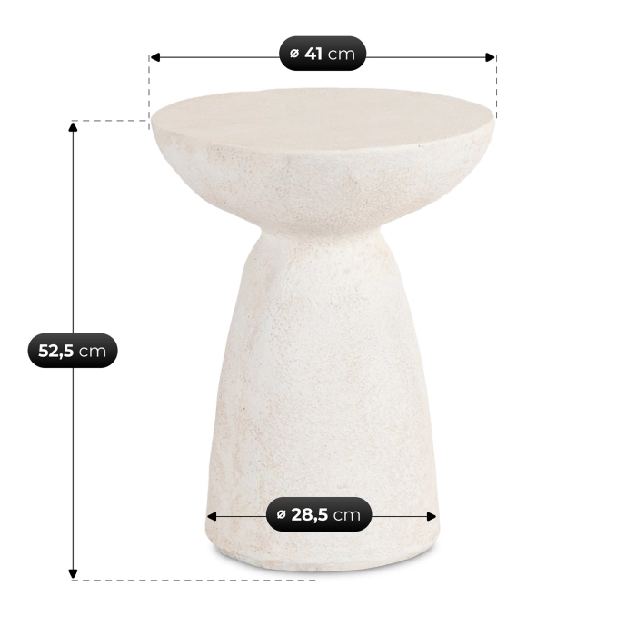 Stolík NELL 41 cm Krémová/Béžová