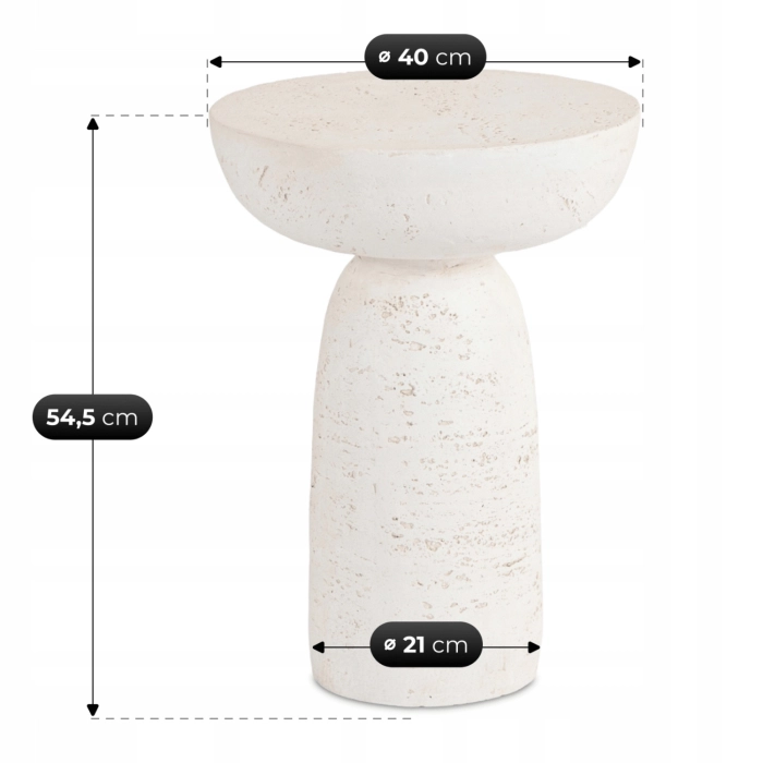 Stolík HENRICO 40 cm, krémová/béžová