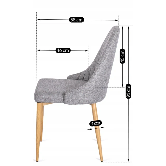 Stolička TORINO, Sivá