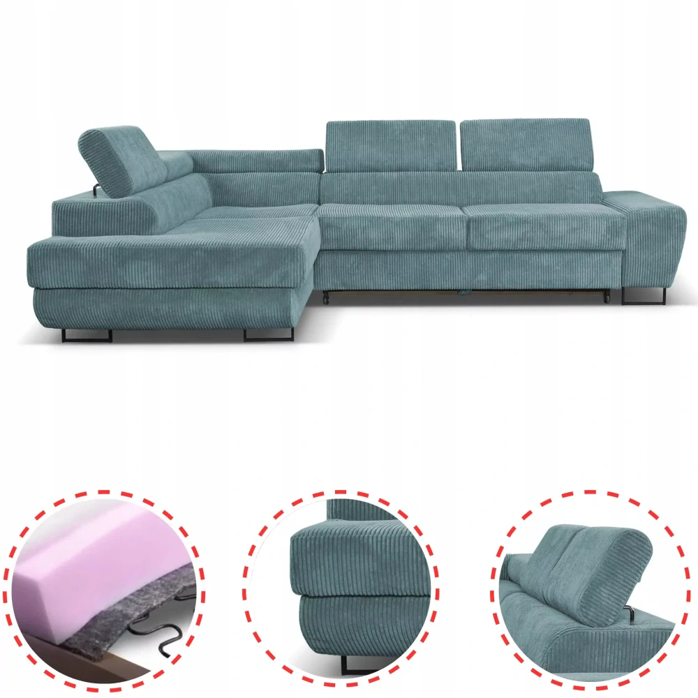 Rohová sedačka Manchester mentolová 8