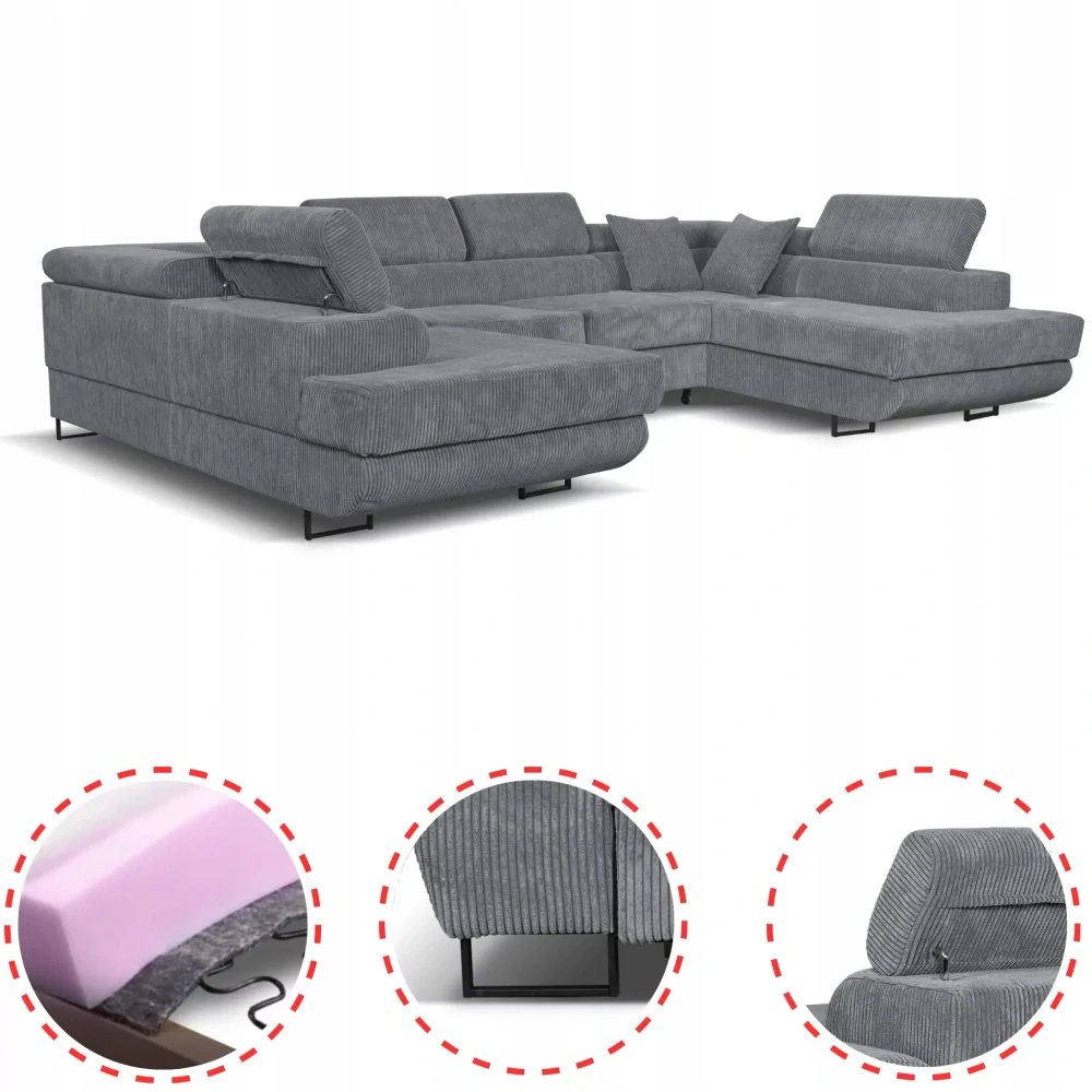 Účko -veľká sedačka Manchester sivá 3