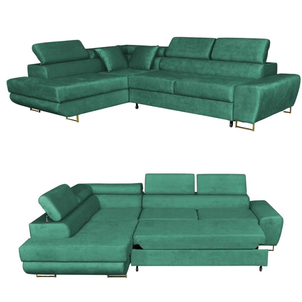 Rohová sedačka Bosso, Zelená z kolekcie Manchester   Forta 