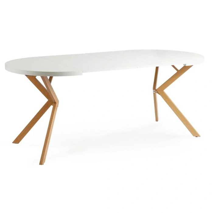 LUGO Stôl 90-190 cm Biely/Zlatý dub
