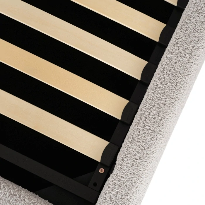 Posteľ HAGA 160x200 s úložným priestorom, krémová, Boucle 