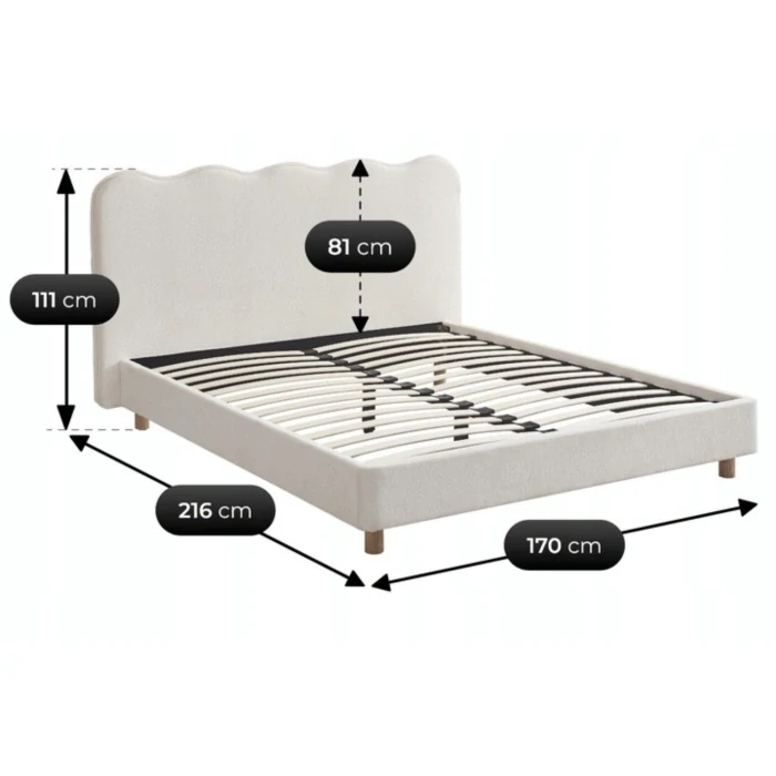 Posteľ 160x200 IZMIR, krémová
